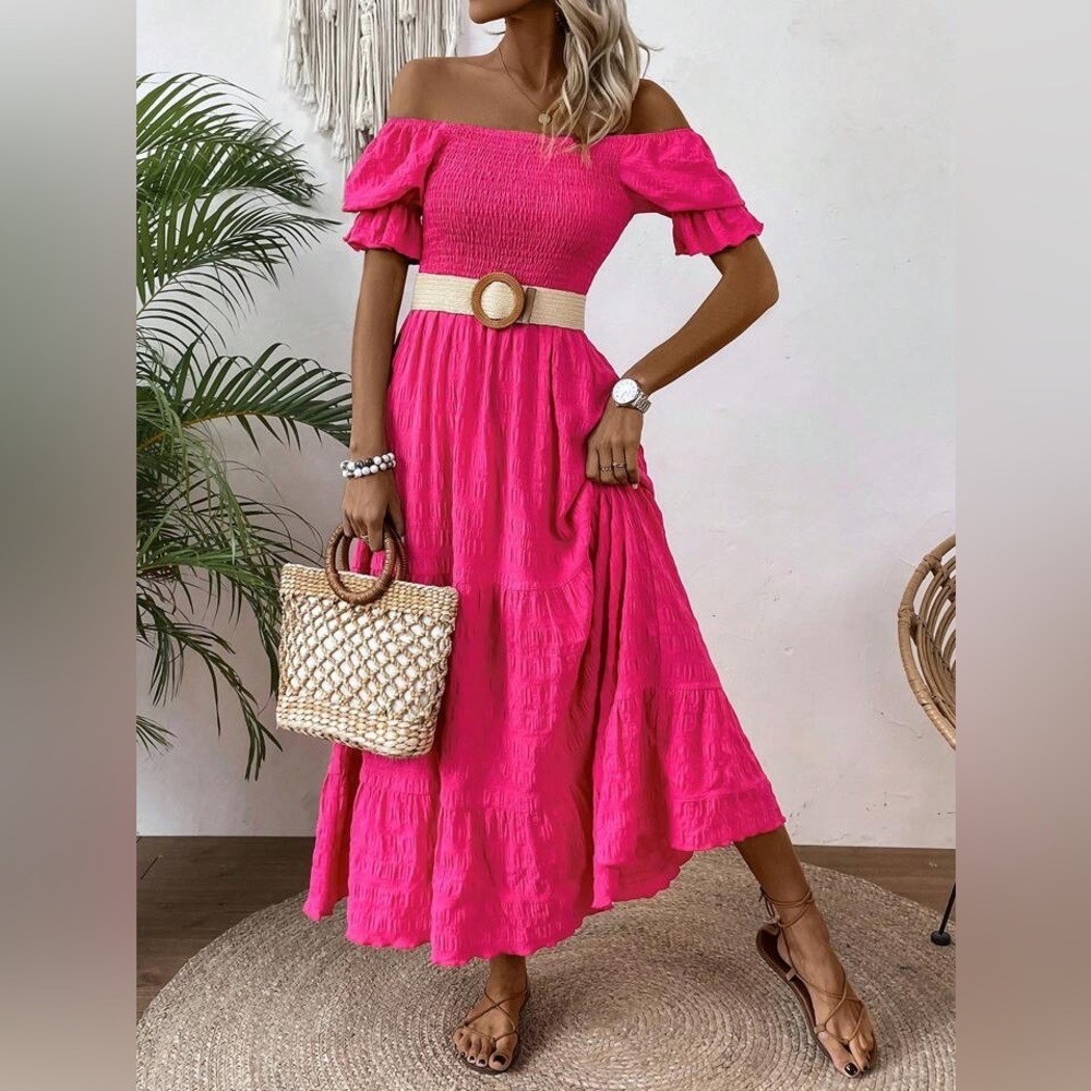 Raffle Long dress pink spring summer fashion style - Picture 2 of 6